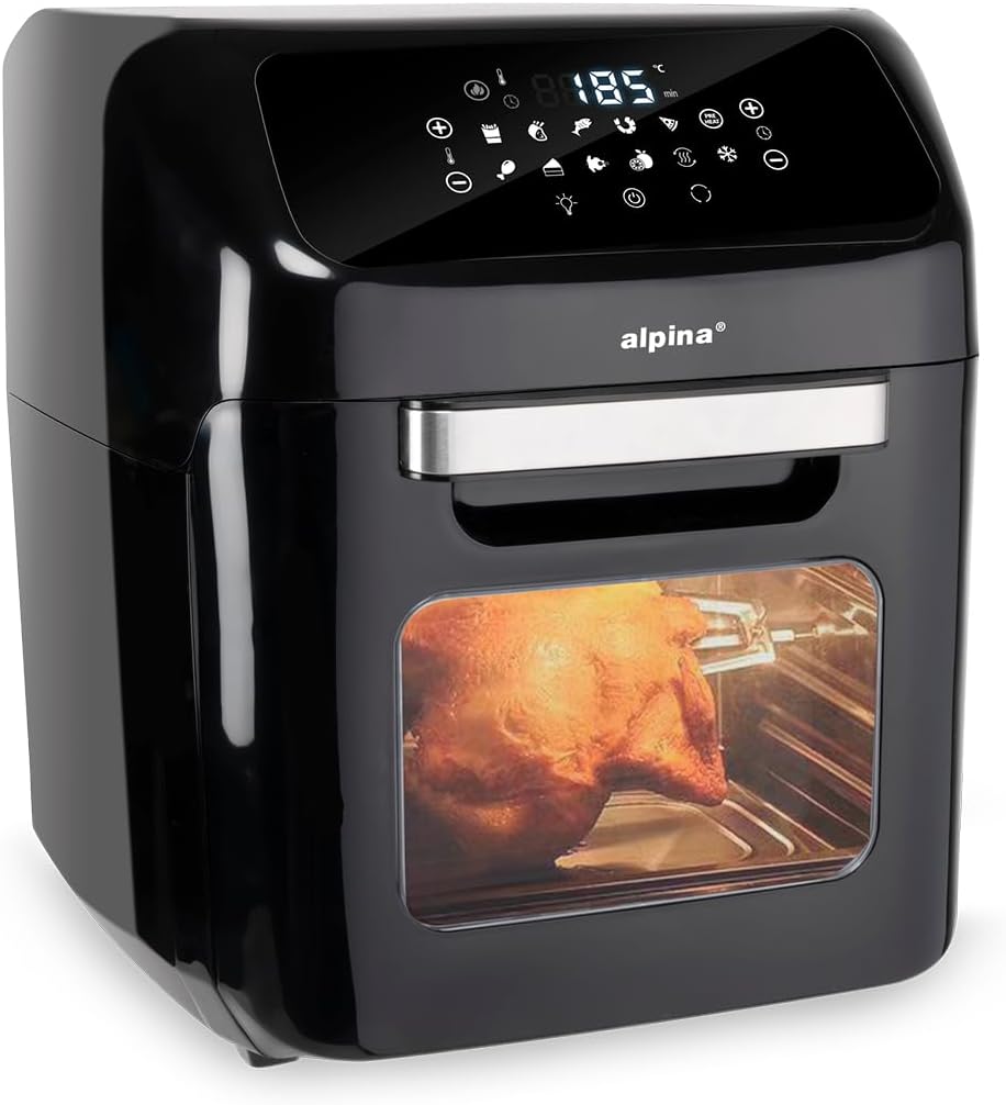 alpina Heissluftofen und Heissluftfritteuse - Airfryer - Digitale Zeit- und Temperaturkontrolle - 18
