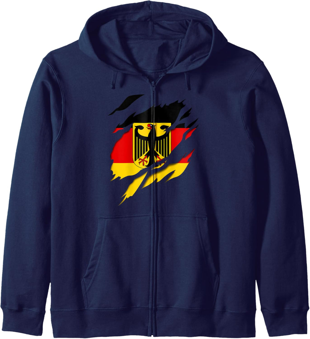 Deutschland Fahne und Wappen mit Kratzspureneffekt Kapuzenjacke