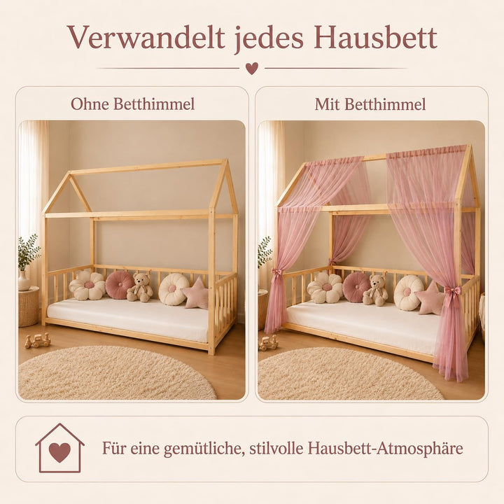 Baby Fancyroom Betthimmel für Hausbett Kinderbett, universell, Premium Tüll, 2-teilig, Hausbetthimme