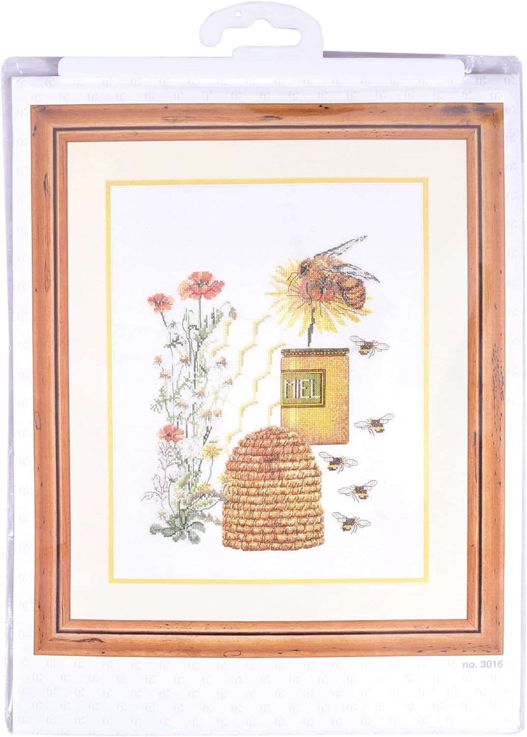Thea Gouverneur - Kreuzstich-Set - Honig-Sampler - Leinen - 32 Count - Für Erwachsene - 3016 27x35cm