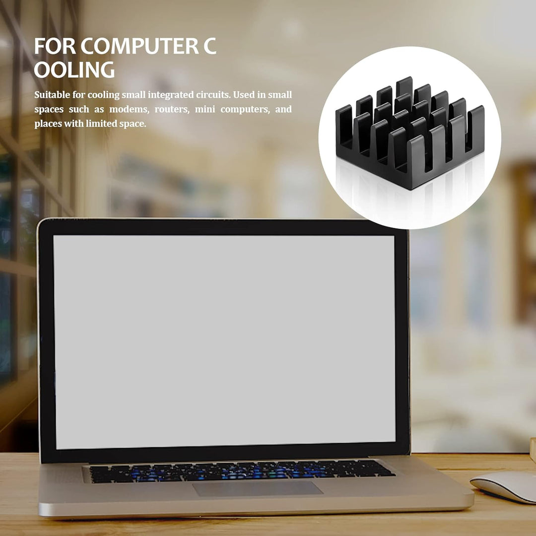 GZkushi 40 Stück Schwarze Heatsink, Aluminium Kühlkörper Thermo-Klebepad Kühler für Kühlen Kleiner I