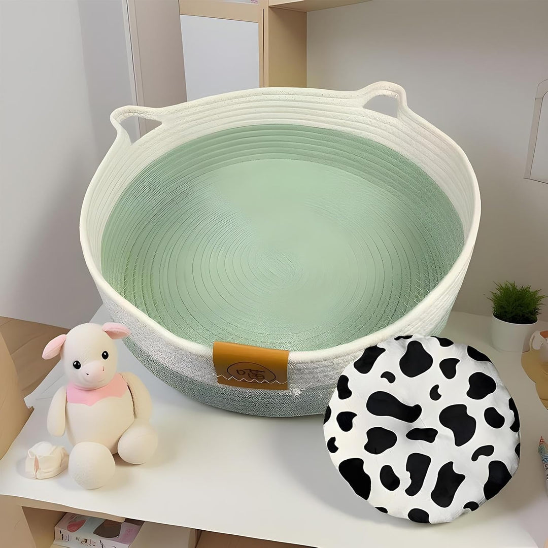 Rundes Katzenbett | Waschbares Nest Mit Matte - Schlafbett Und Runder Katzenkorb | für Indoor e Alle
