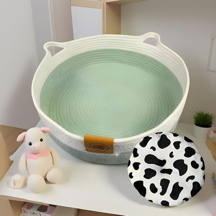 Rundes Katzenbett | Waschbares Nest Mit Matte - Schlafbett Und Runder Katzenkorb | für Indoor e Alle
