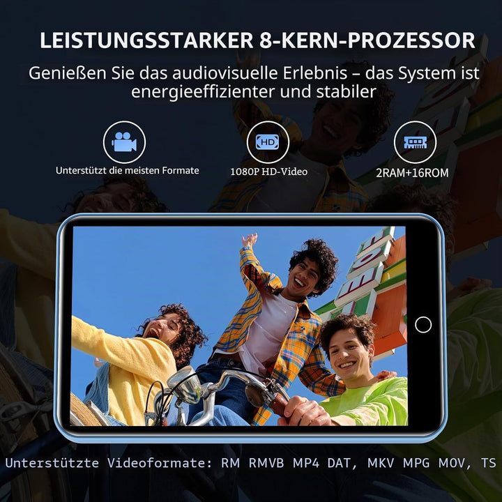 MP3-Player mit Bluetooth und WiFi, ZAQE 80GB Speicher& Android OS, 4" Touchscreen Spotify Musik&Vide
