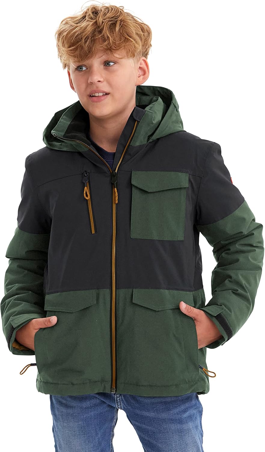 Killtec Jungen Outdoorjacke Funktionsjacke mit Kapuze und Schneefang KOW 29 BYS SKI Jckt wasserdicht
