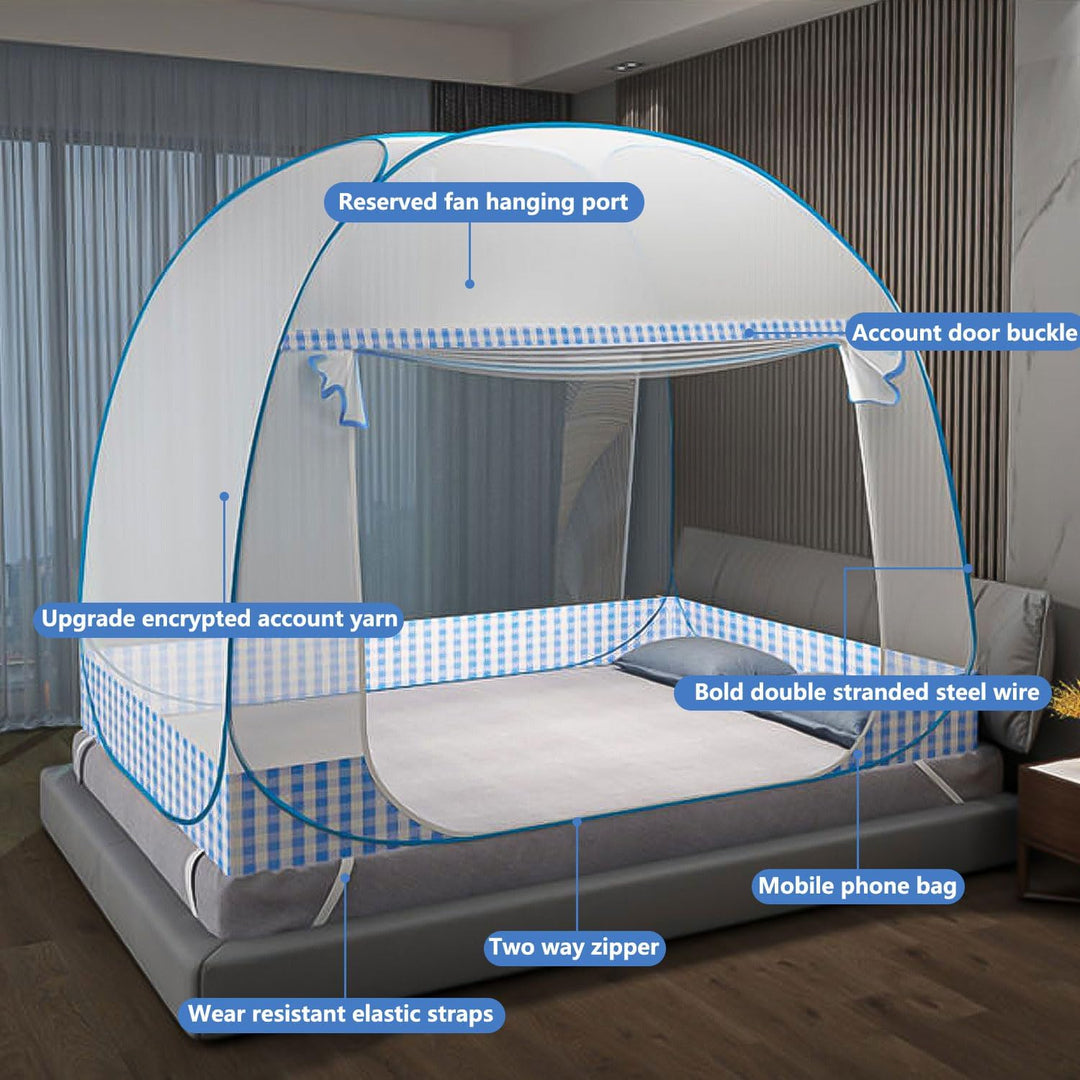 Moskitonetz und Bett, Faltbares Bett, Tragbares Bett für Schlafzimmer, Outdoor, Camping und Picknick