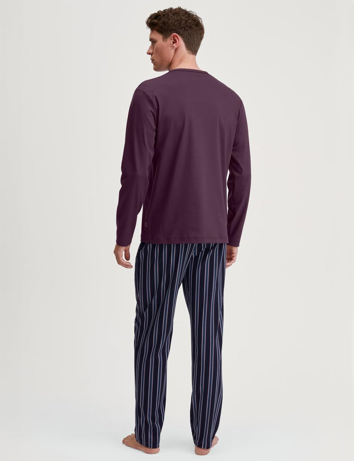 CALIDA Relax Streamline Pyjama, lang Herren, aus 100% Baumwolle 46-48 Barbera, 46-48 Barbera