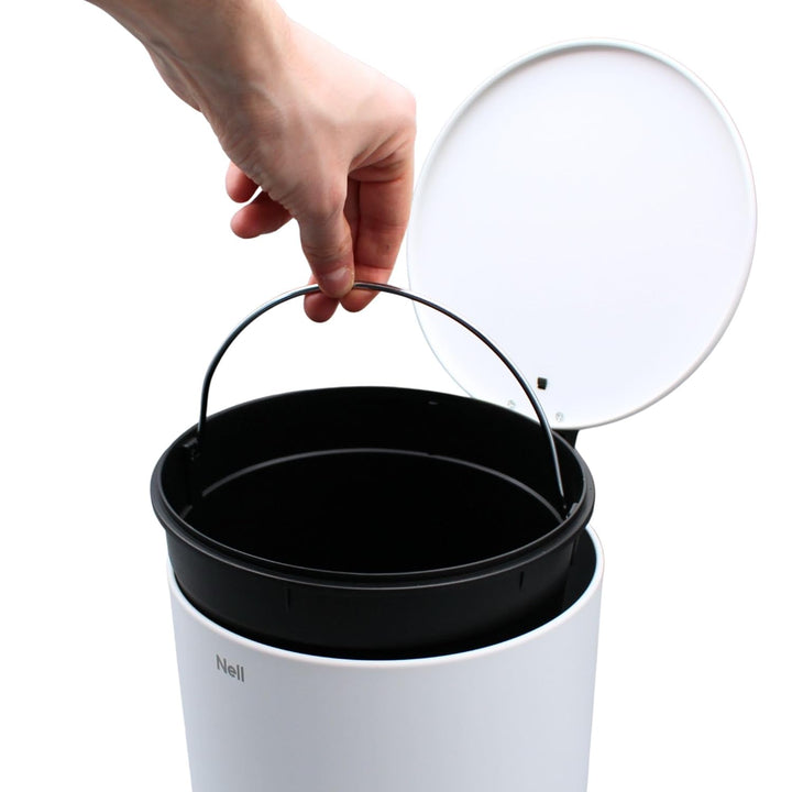 Nell Softclose Kosmetikeimer 5 L – Badmülleimer & Treteimer mit Metallpedal, leisem Deckel & herausn