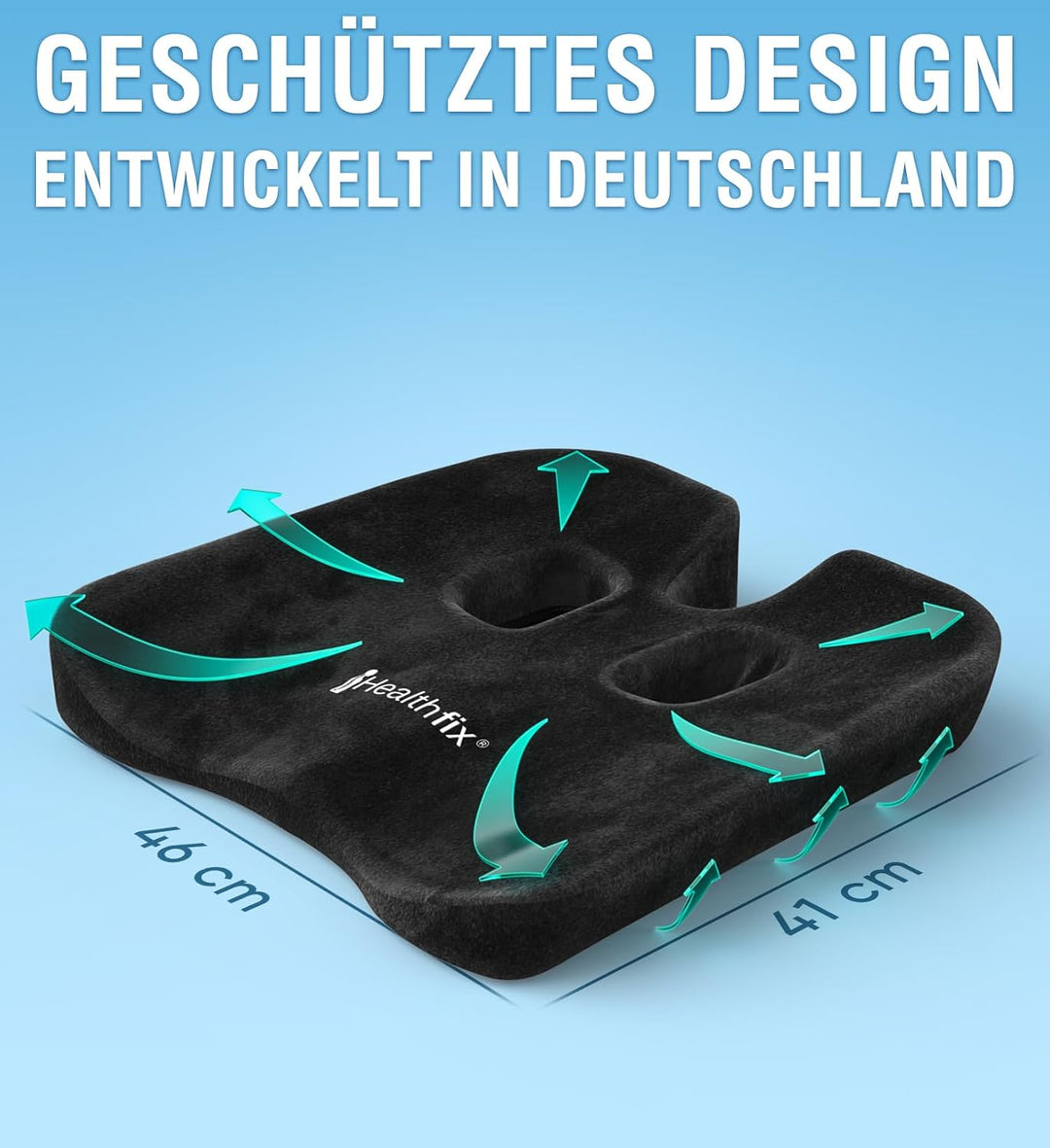 Healthfix® Auto Sitzkissen | Verbessert Sitzhaltung und lindert Sitzschmerz | Orthopädisches Sitzkis