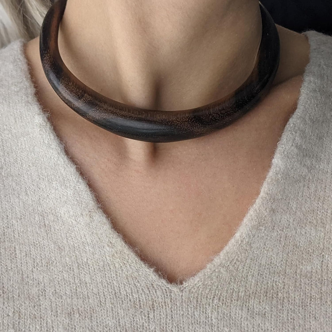 81stgeneration Braun Halsband Drehmoment Naturholz Halskette organischen