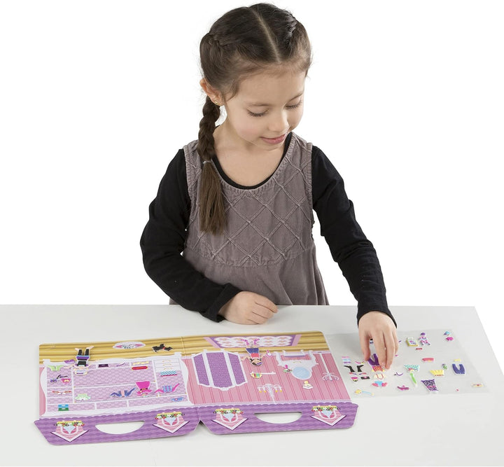 Melissa & Doug | Pack mit 6 wiederverwendbaren, bauschigen Stickern – Ankleiden, Prinzessin, Safari,