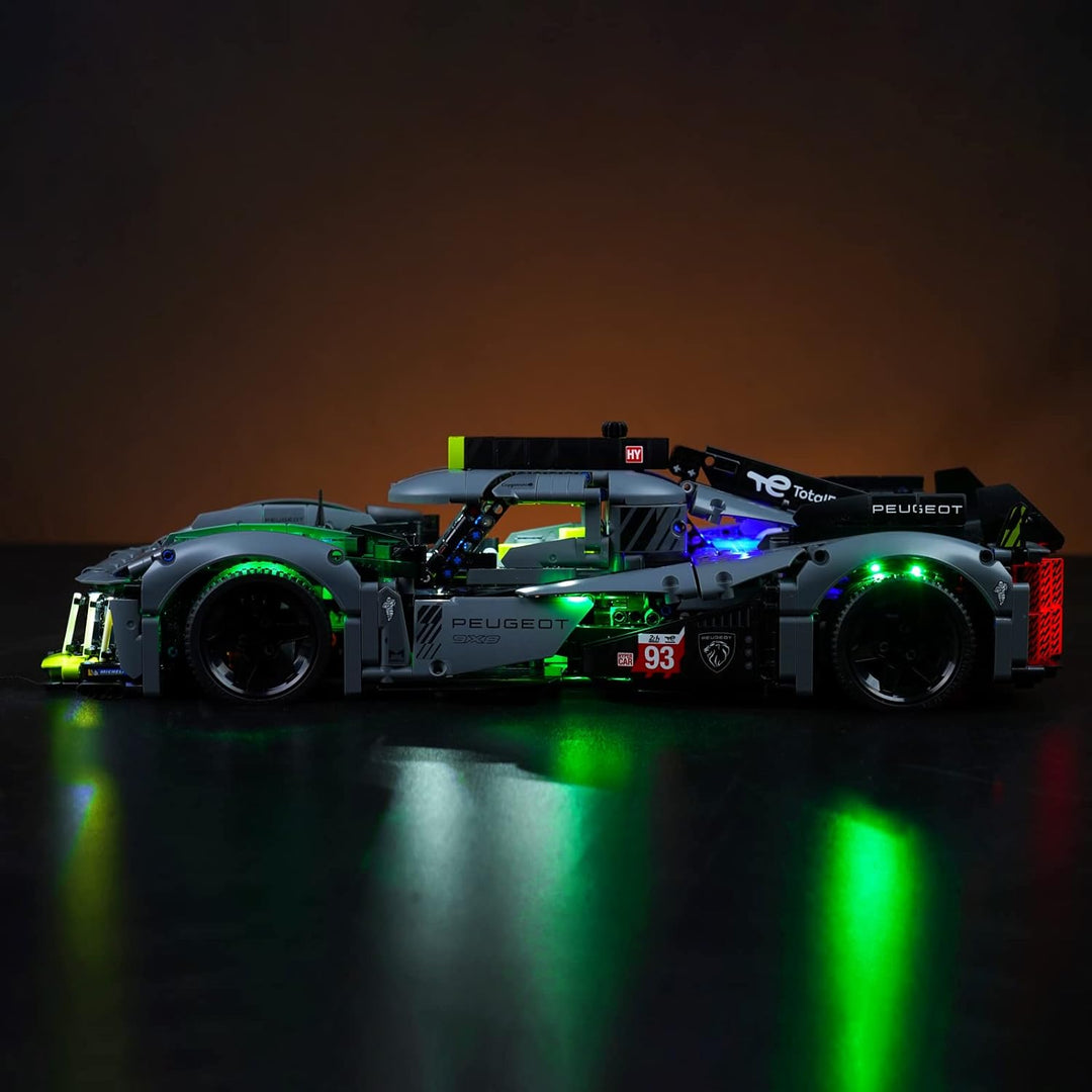 Led Licht Set für Lego 42156 Technic Peugeot 9X8 24H Le Mans Hybrid Hypercar (Kein Lego-Modell), Dek