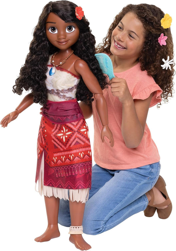 Disney Prinzessin Vaiana Spielpuppe, 81cm,Jakks Pacific, bewegliche Puppe in My Size, inklusive Haar