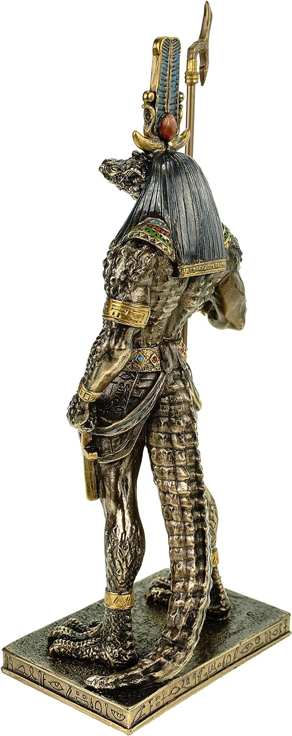 Veronese Figur Sobek ägyptischer Gott des Nils 29 cm Ägypten Pharao bronziert