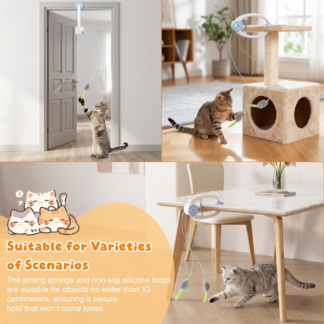 Kssvzz Katzenspielzeug Türrahmen Elektrisch, Interaktives Katzenspielzeug USB Wiederaufladbar, Hänge