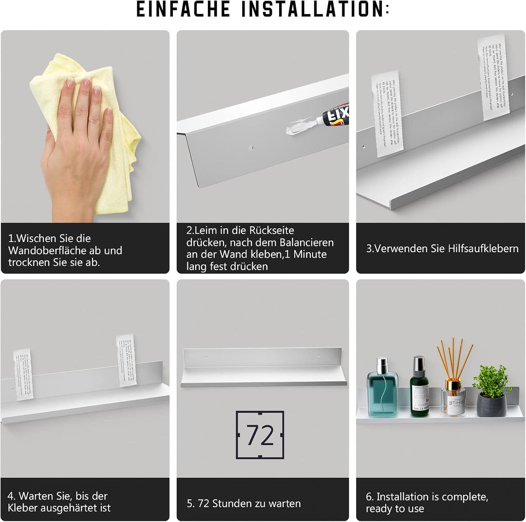 Duschablage Badezimmer Regal Ohne Bohren, 2er Set Badregal Duschkorb Ablagen Wandregal Duschregal Se