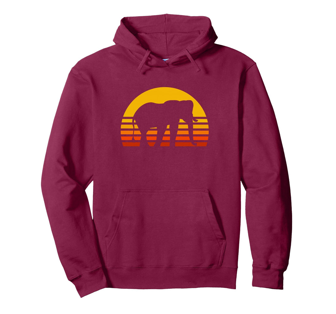 Elefant Retro Sonnenuntergang Elefanten Geschenk Pullover Hoodie