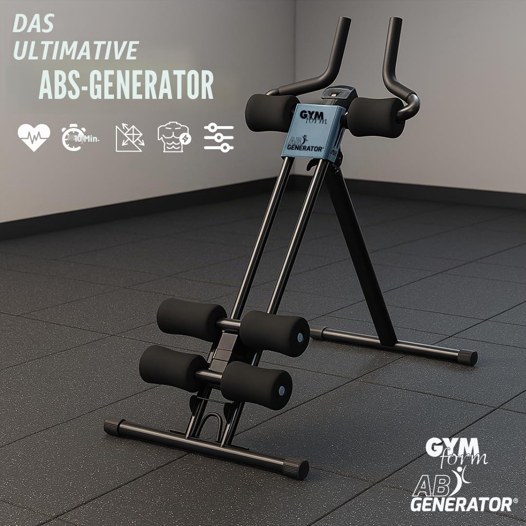 AB Generator Krafttrainingsgerät, Fitnessgerät + Cardio, 5 Stufen, Bauchmuskeltraining, Beine, Arme,