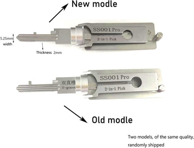SS001 Tools Dietrich-Werkzeug für Doppel-Rillen-Türschloss, Pro 2-in-1 Decoder und Pick-Werkzeuge, S