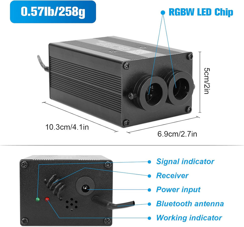 CHINLY Bluetooth 12 W RGBW Twinkle LED Fiber Optic Star Deckenleuchten Kit App/Fernbedienung 150 St¨