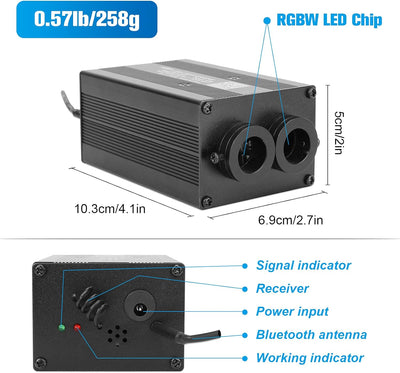 CHINLY Bluetooth 12W RGBW Twinkle LED Glasfaser Stern Deckenleuchten Kit APP / Fernbedienung Gemisch