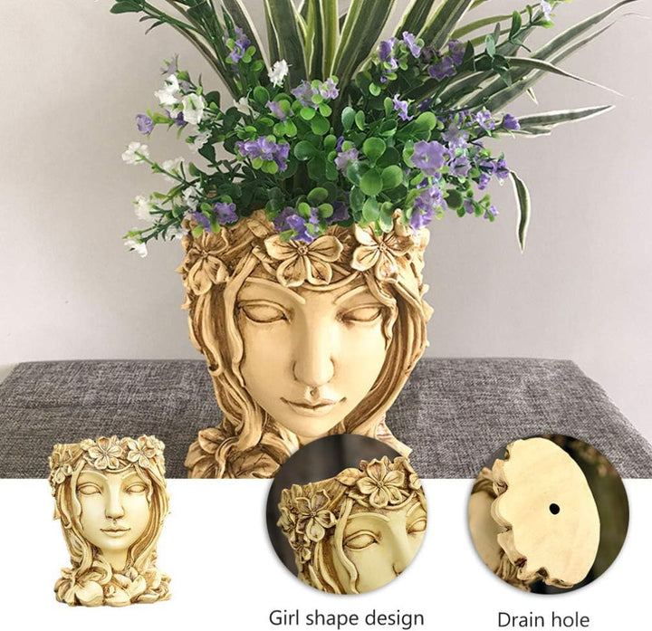 Happyyami 1stk Blumentopf Göttin Kopf Pflanzer Skulptur Blumenvase Pflanzgefäss Für Göttinnenstatuen
