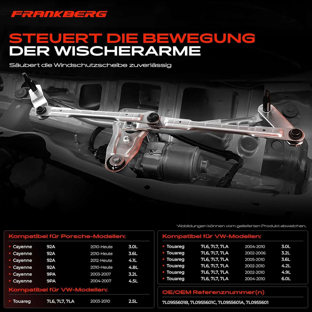 Frankberg 1x Scheibenwischer Wischergestänge ohne Motor Vorne Links oder Rechts Kompatibel mit C.a.y