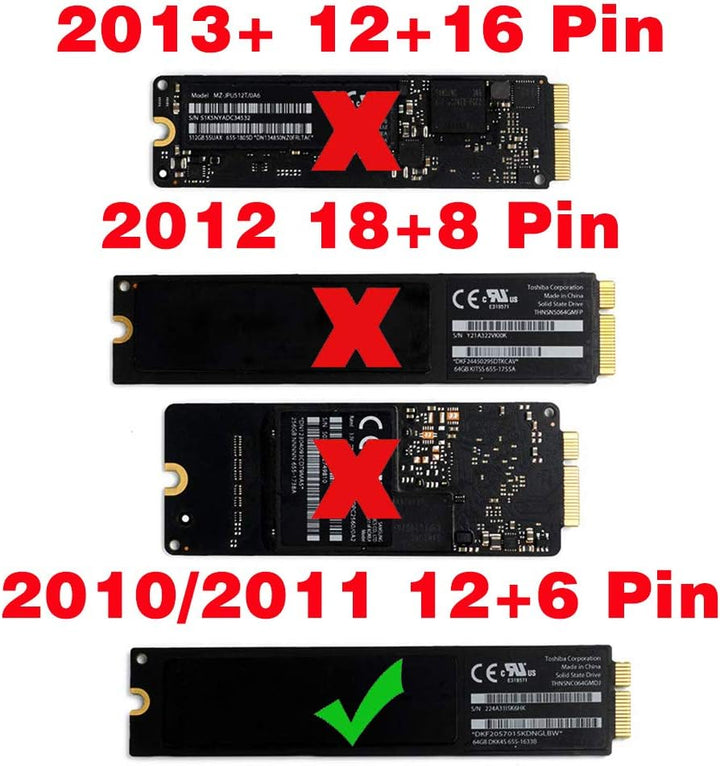 KALEA-INFORMATIQUE Mac Air 2010 2011 SSD-Gehäuse auf USB3 (USB 3.0 5G) für Mac SSDs mit 6+12 Pins (M
