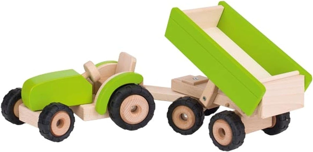 Goki 55941 55941-Traktor mit Anhänger, grün