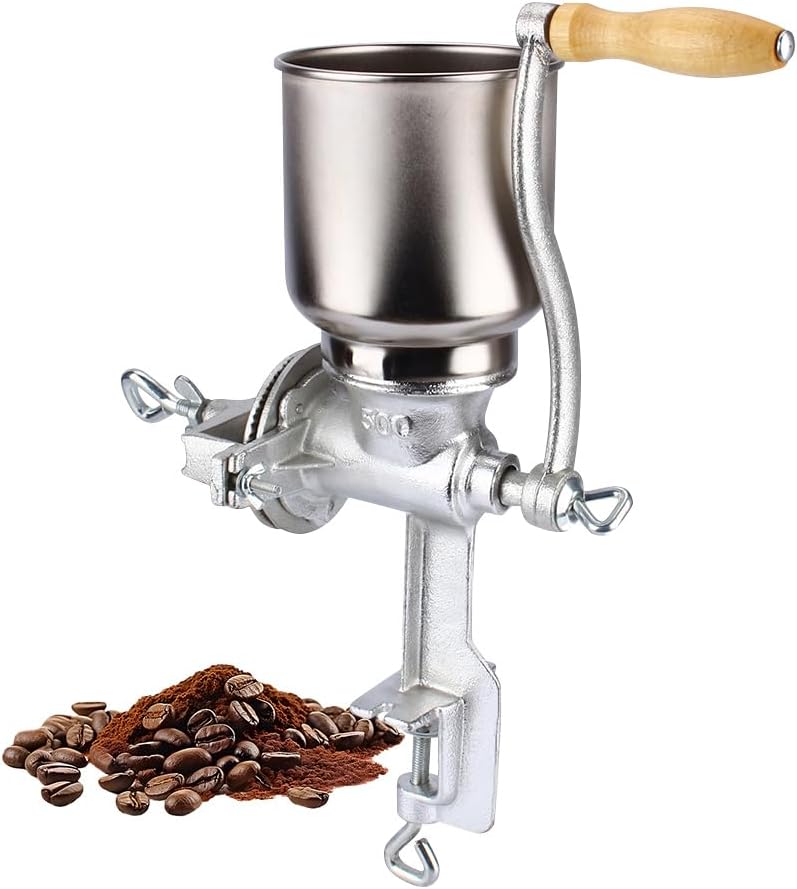 lyrlody Manuelle Kaffeemühlen aus Gusseisen Handmühle Getreidemühle Mohnmühle Schrotmühle mit Schrau