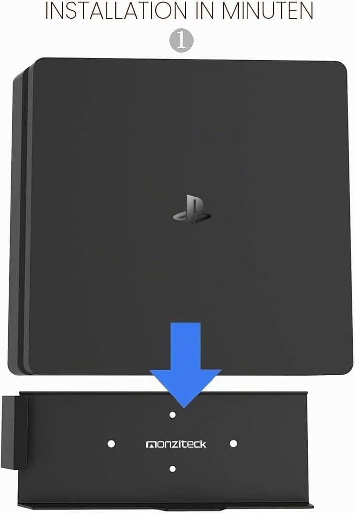 Monzlteck Wall Mount for PS4 Slim, Stander Holder Compatible for Playstation 4 Slim, near or behind