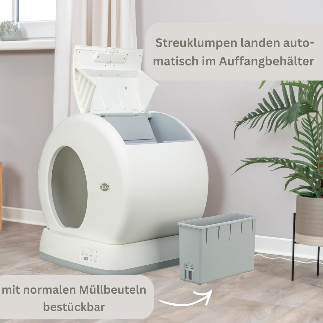Trixie selbstreinigende Katzentoilette 53 x 55,5 x 52 cm – für anhaltende Sauberkeit – praktisches,