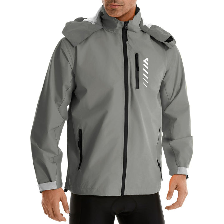 Lo.gas Herren Regenjacke wasserdicht mit Kapuze,Regenmantel für Radfahren Laufen Windbreaker Allwett