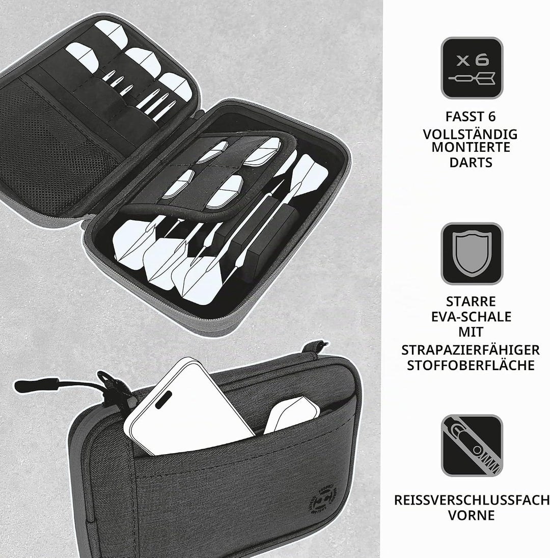 Harrows Smart Case Darttasche &amp; Dart-Etui für 3 oder 6 Darts | Robustes Eva-Case mit Stoff-Finish |