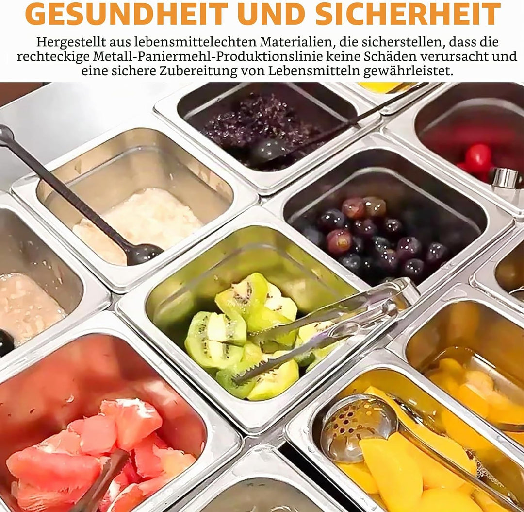 Panier-Set Aus Edelstahl, 3 Stück Hotelpfannen, Panierschalen Set 3-Teilig, Dampftischpfannen, Pfann
