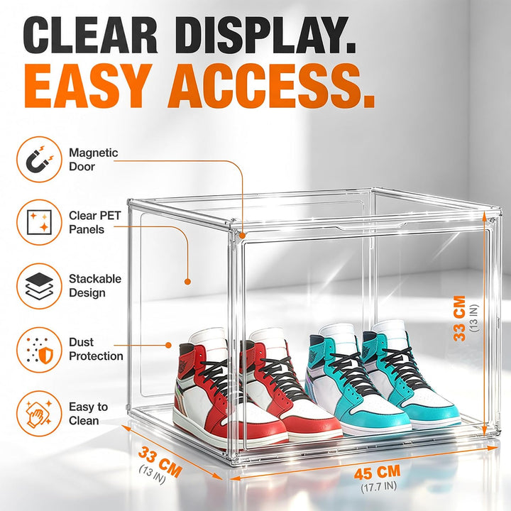 Schuhaufbewahrungsbox, XXX-Grosse Extra grosse Acryl Display Case Transparente Sneaker Schuh Organiz