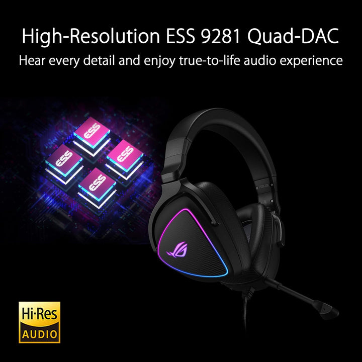ASUS ROG Delta S USB-C Gaming Headset (kabelgebunden, AI Noise-Canceling, RGB Beleuchtung, kompatibe