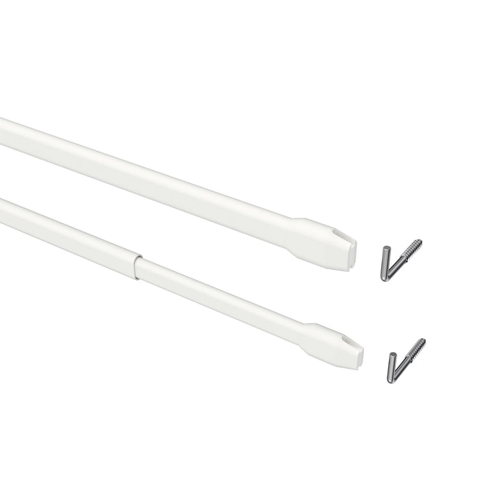 Interdeco Vitragestangen/Scheibenstangen Weiss (4 Stück), ausziehbar 100-180 cm, 100-180 cm