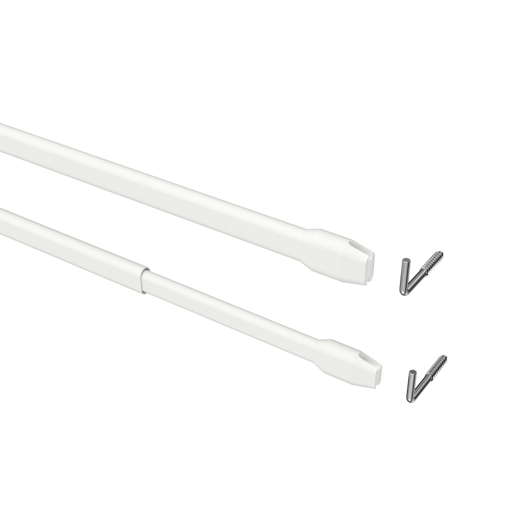 Interdeco Vitragestangen/Scheibenstangen Weiss (8 Stück), ausziehbar 40-60 cm, 40-60 cm