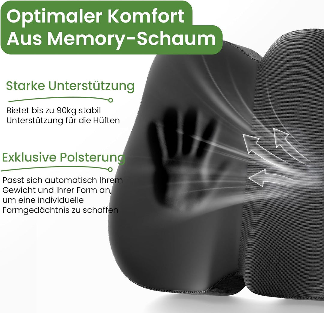 Benazcap Sitzkissen Orthopädisch, Ergonomisches Hämorrhoiden Sitzkissen, wirkt Schmerzreduzierend, S