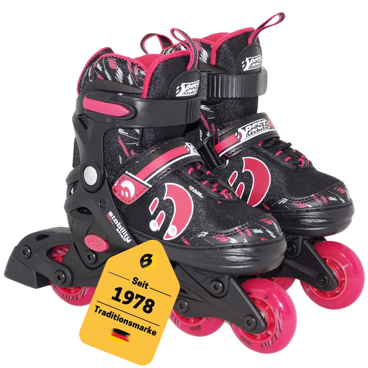 Best Sporting Inline Skates Kinder Unisex I Inliner für Kinder in Schwarz-Türkis I Klettverschluss I