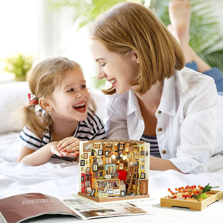 Rolife Miniatur Puppenhaus Kit DIY Holz Bibliothek Haus Modell für Mädchen und Jungen Kinder 14 15 1