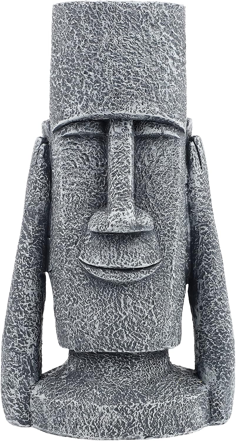 BESPORTBLE Osterinsel Figur Moai Kopf Blumentopf Garten Statue Skulptur Kaktus Sukkulenten Topf Deko
