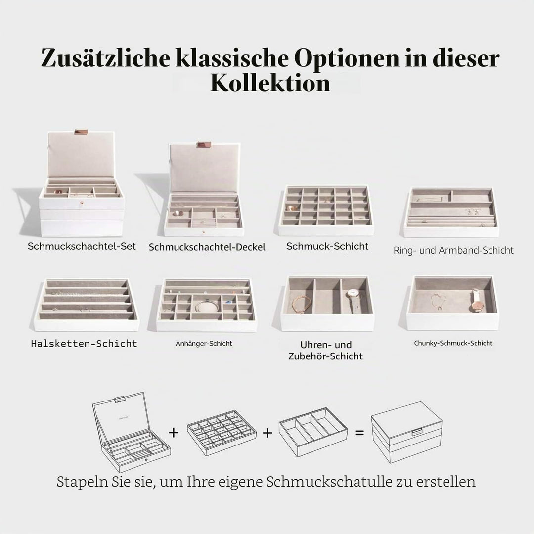 Stackers Weiss & Roségold Klassisch Schmuckschatulle -4 White & Rose Gold, White & Rose Gold