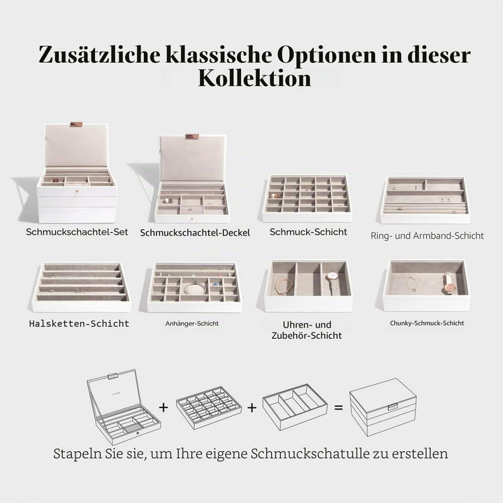 Stackers Weiss & Roségold Klassisch Schmuckschatulle -4 White & Rose Gold, White & Rose Gold