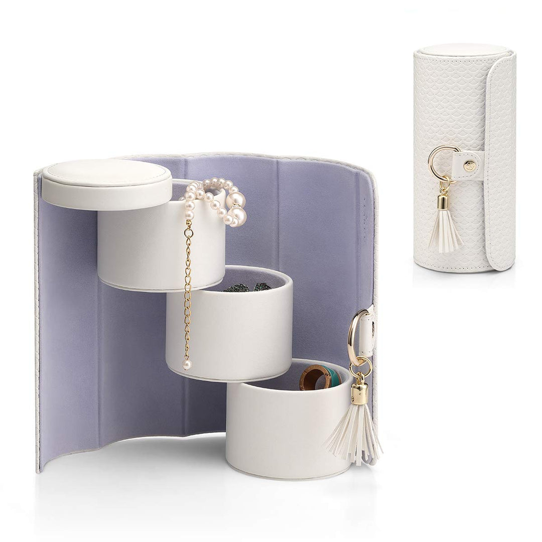 Vlando Viaggio Small Jewelry Case Travel Accessory Storage Box Jewelry Organizer White B. Weiss, B.