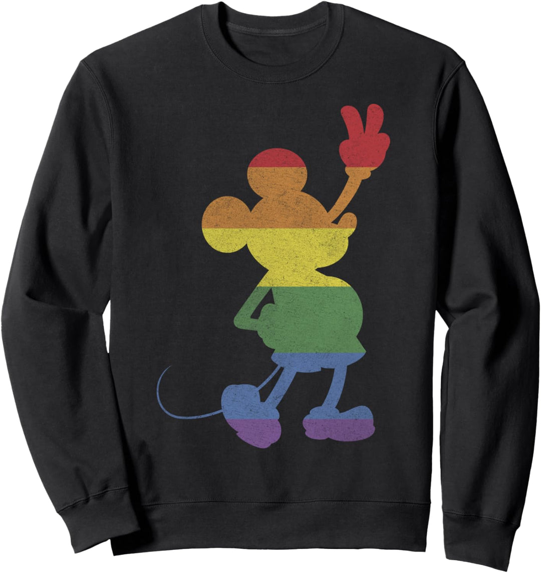 Disney Mickey And Friends Pride Rainbow Stripe Mickey Sweatshirt