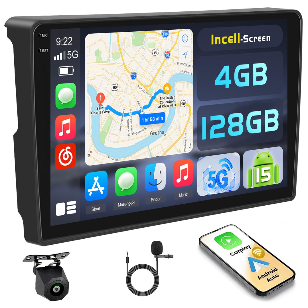 Hikity Android 15 4+128G Autoradio für Citroen Berlingo B9 2008-2017/Peugeot Partner 2008-2019 mit 9