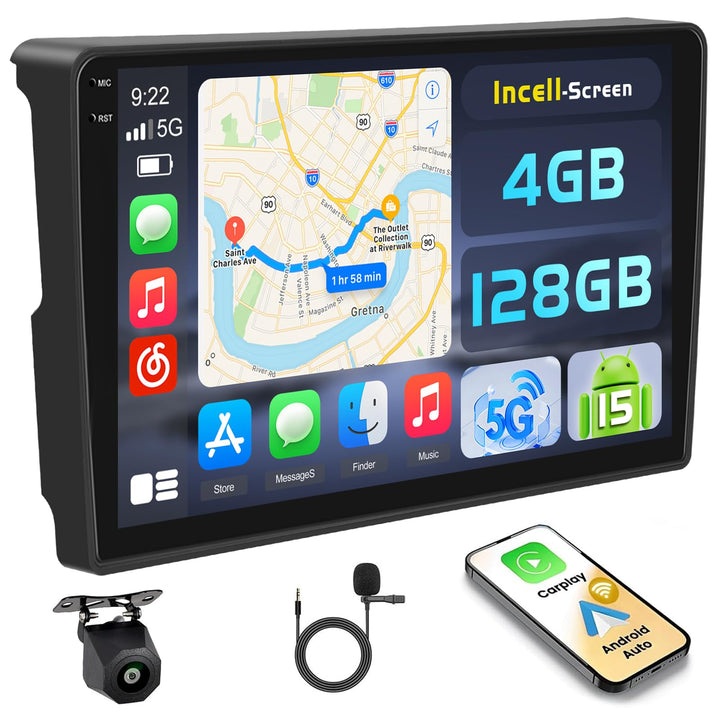 Hikity Android 15 4+128G Autoradio für Citroen Berlingo B9 2008-2017/Peugeot Partner 2008-2019 mit 9
