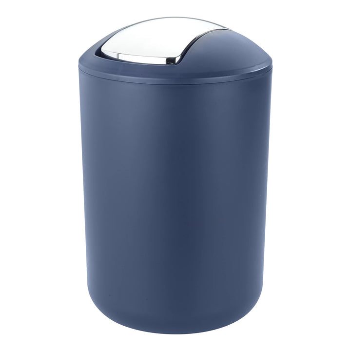 Kosmetikeimer mit Schwingdeckel, Badmülleimer bruchsicher in verschiedenen Farben 6,5 Liter (Blau),